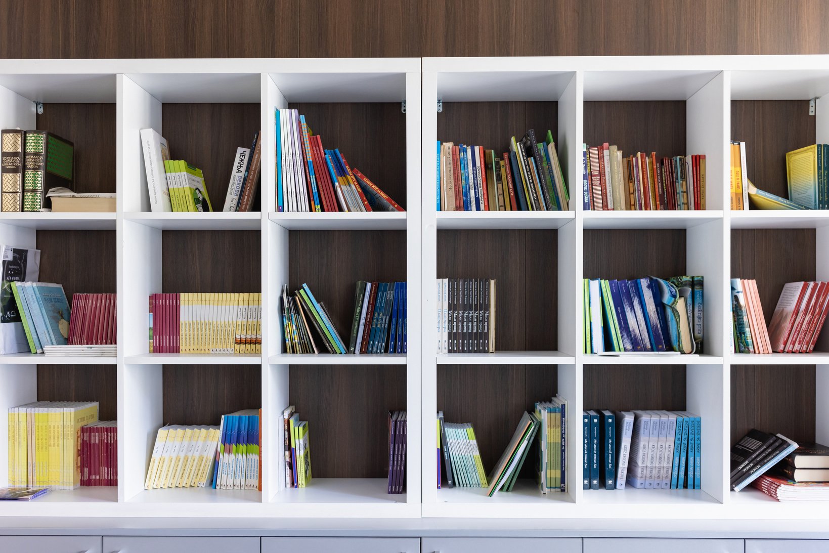 Elementary school library shelf