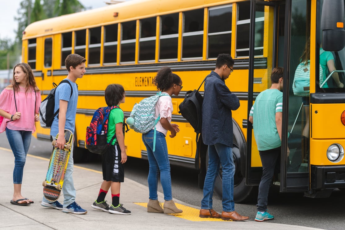 Getting on the school bus