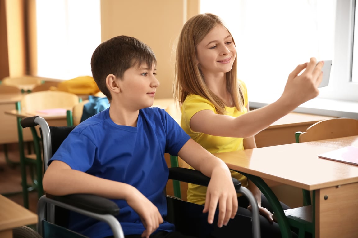 Children Taking a Selfie inside a Classroom